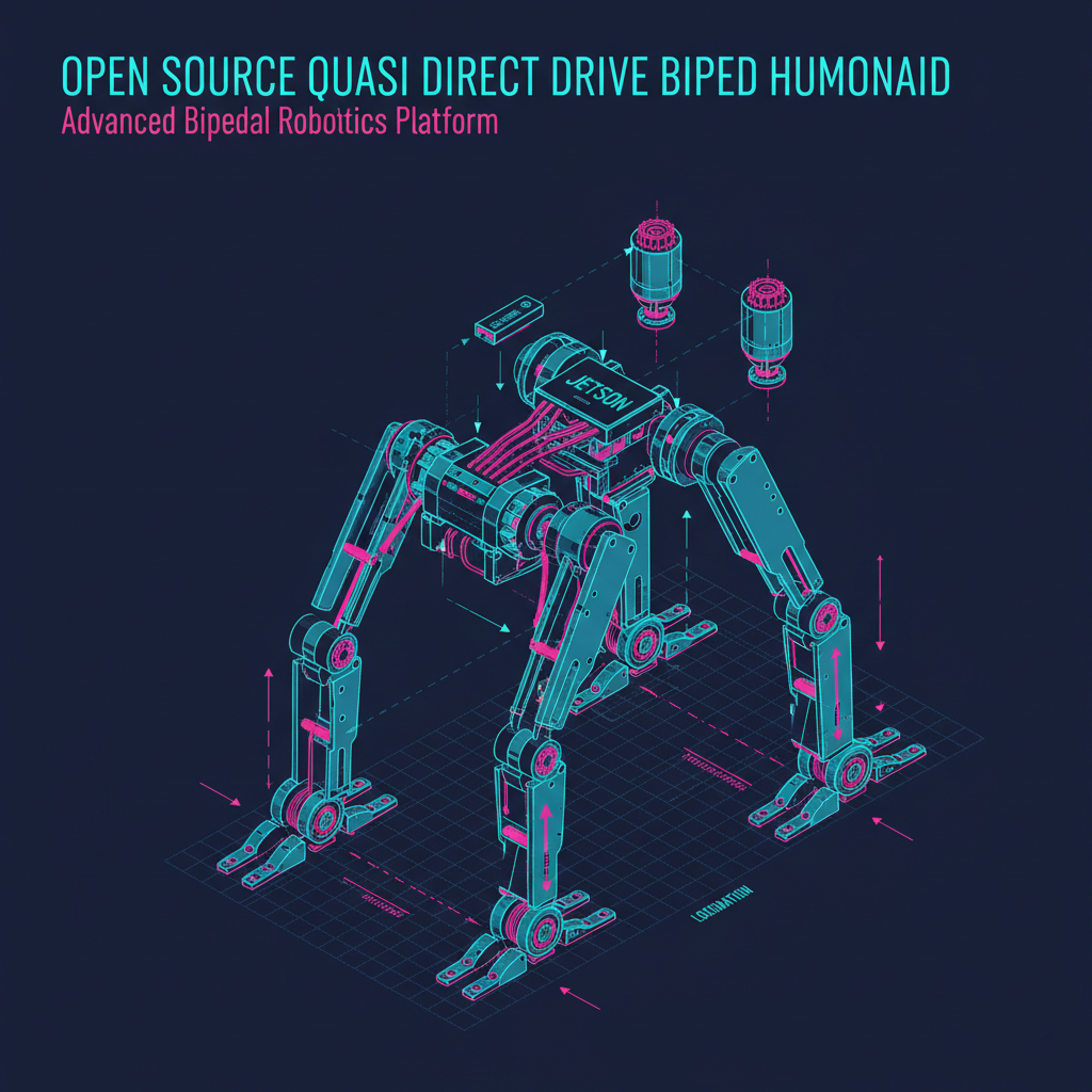 Open Source Quasi Direct Drive Biped Humanoid